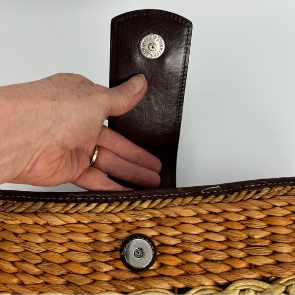 Brighton Wicker Women's Handbag Beige Croc Embossed Leather Heart Charm Purse - Picture 4 of 16